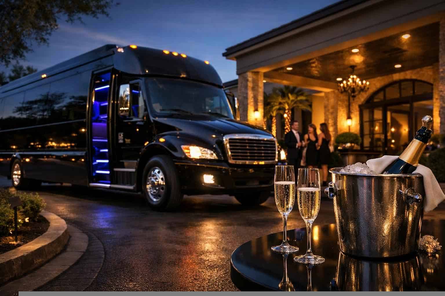 Luxury Black Party Bus Rentals in Colleyville TX