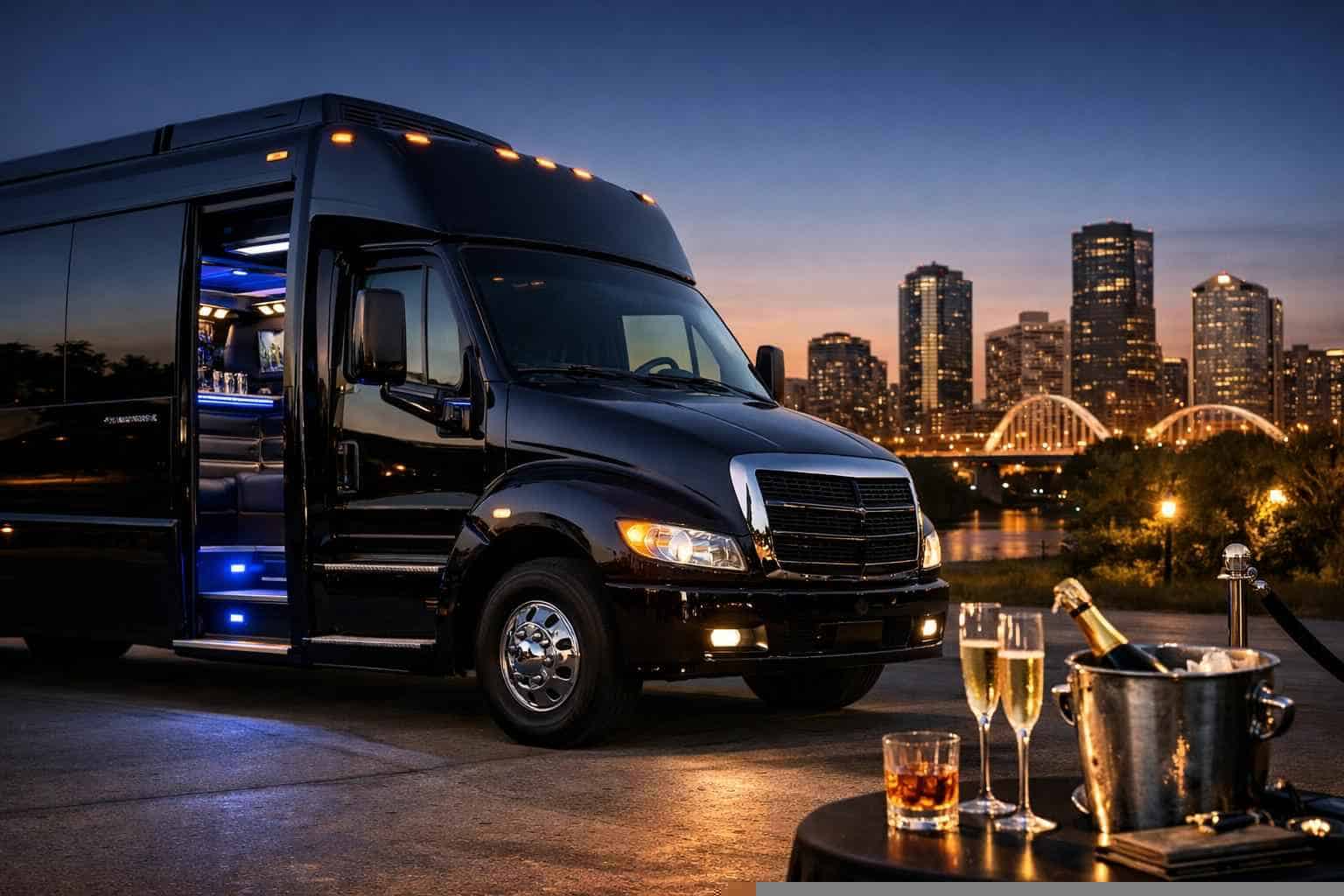 Luxury Black Party Bus Rentals in Haltom City TX