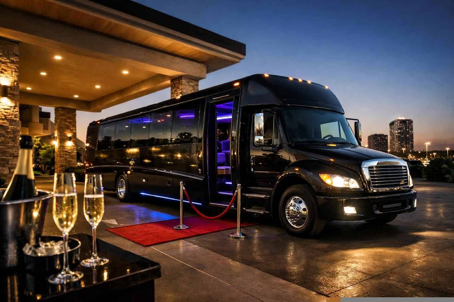 Luxury Black Party Bus Rentals in Hurst TX