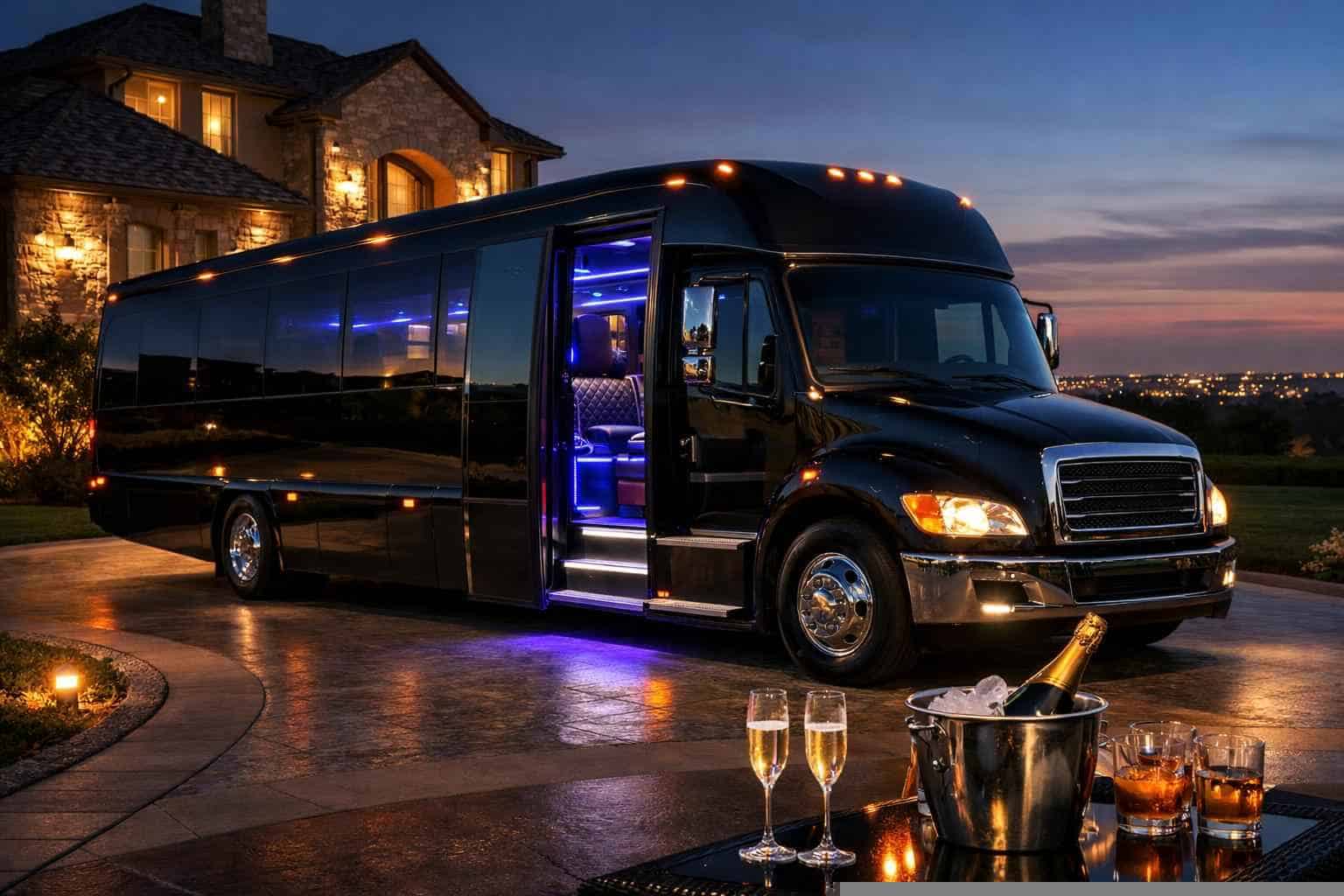 Black Party Bus Rental In Keller Texas Luxury Black Party Bus Rentals in Keller TX