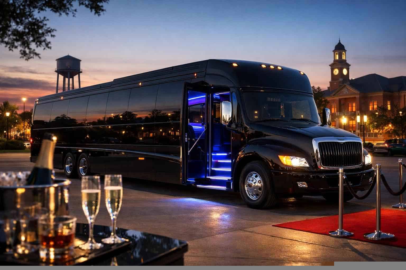 Luxury Black Party Bus Rentals in Mansfield TX
