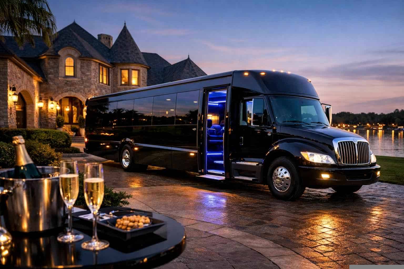 Luxury Black Party Bus Rentals in Southlake TX
