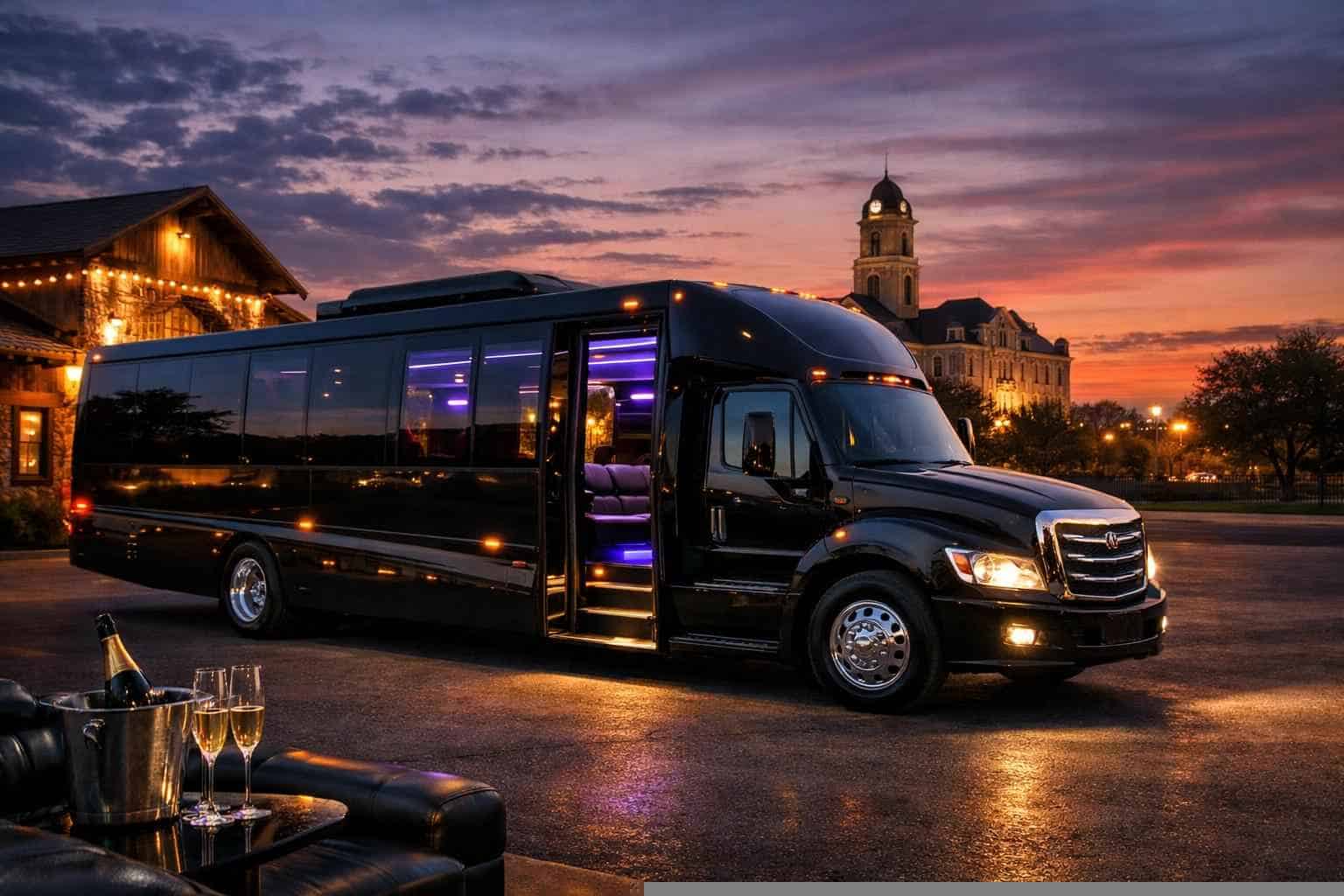 Luxury Black Party Bus Rentals in Weatherford TX