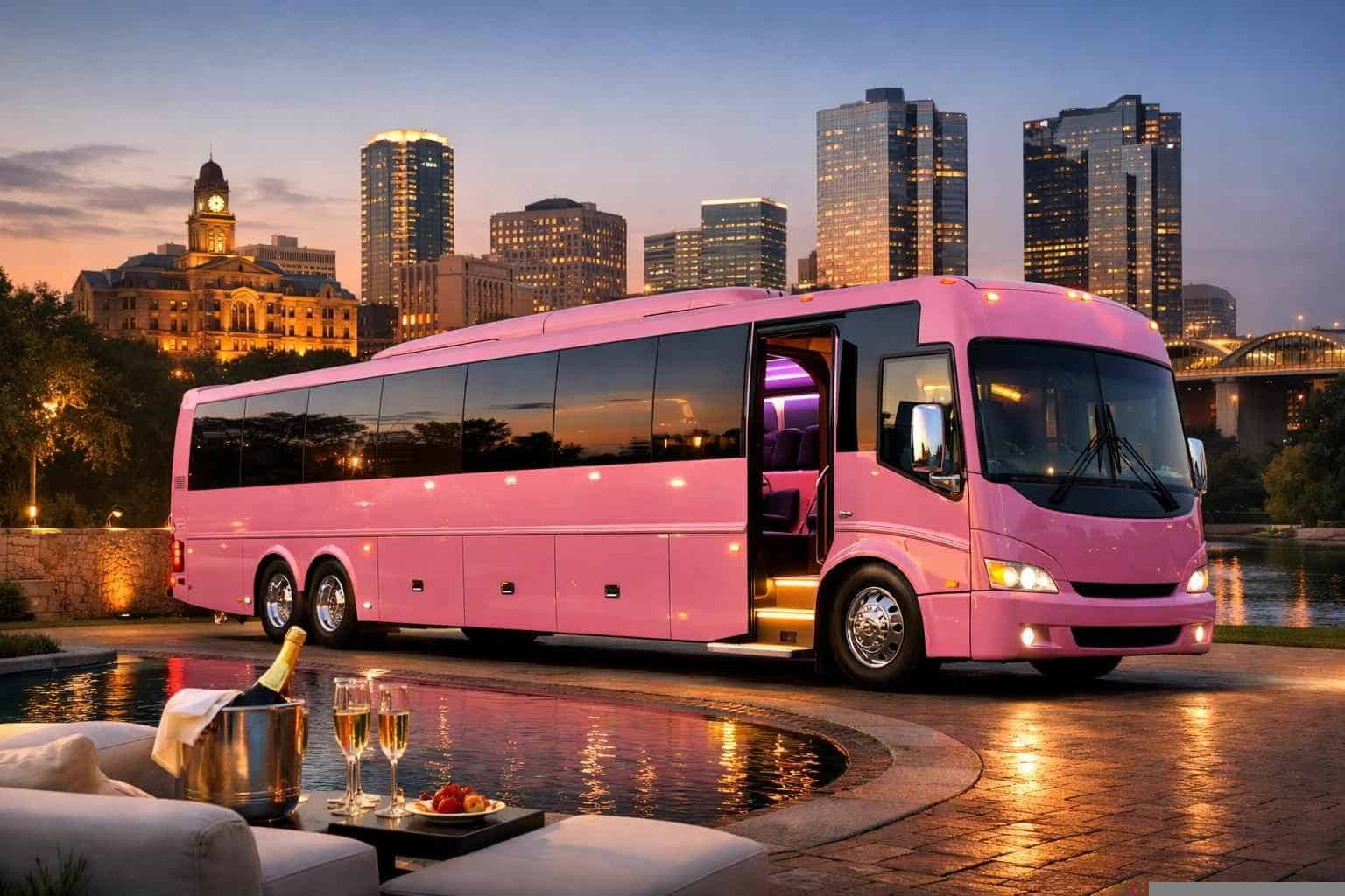 Luxury Pink Bus Rentals in Fort Worth TX