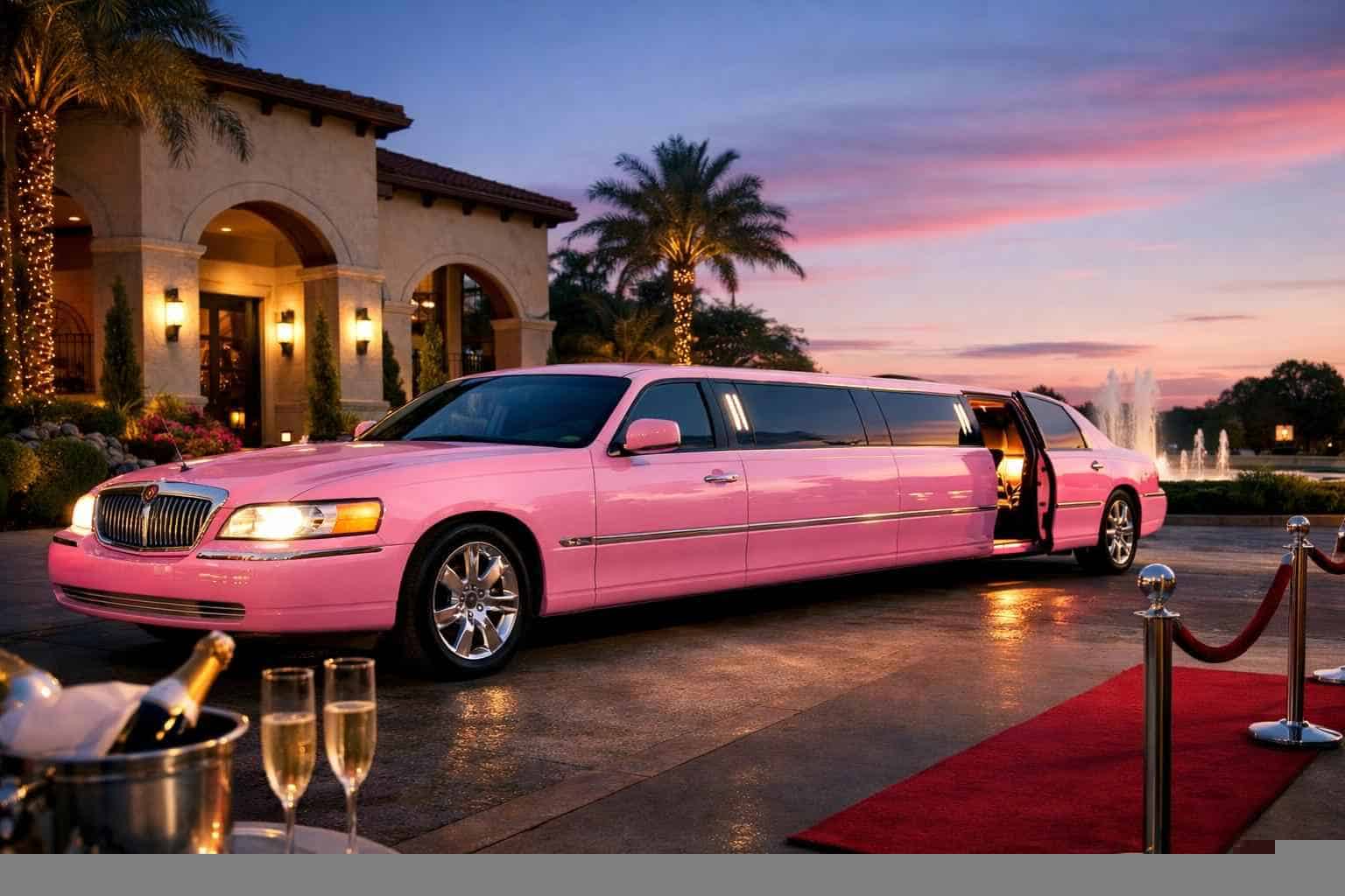 Luxury Pink Limo Rentals in Crowley TX