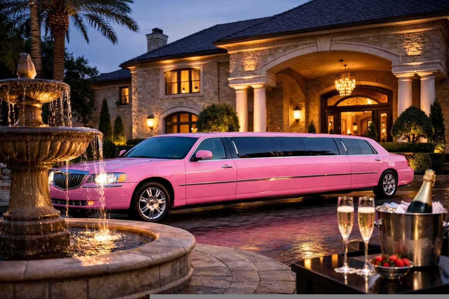 Luxury Pink Limo Rentals in River Oaks TX