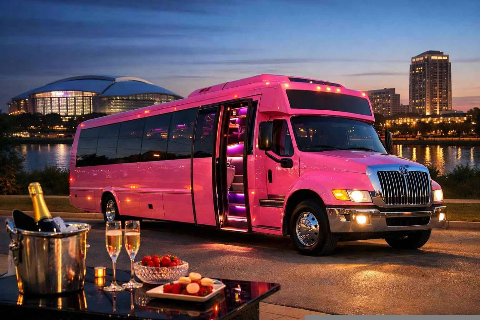 Pink Party Bus Rental In Arlington Texas Luxury Pink Party Bus Rentals in Arlington TX