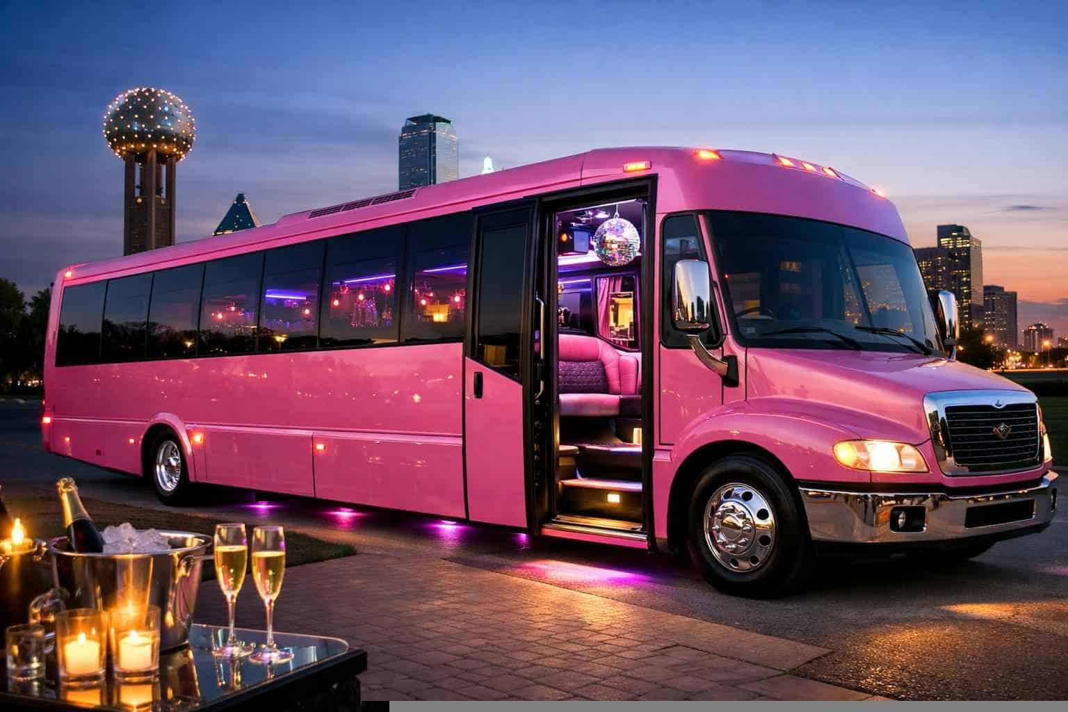 Luxury Pink Party Bus Rentals in Euless TX