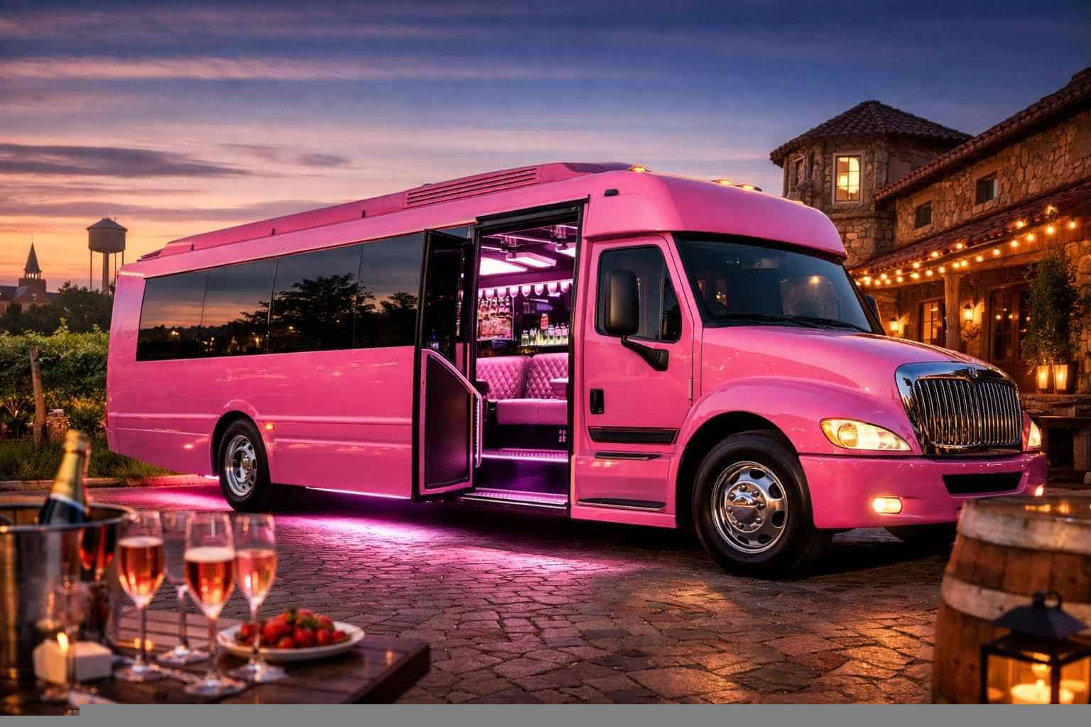 Pink Party Bus Rental In Grapevine Texas Luxury Pink Party Bus Rentals in Grapevine TX