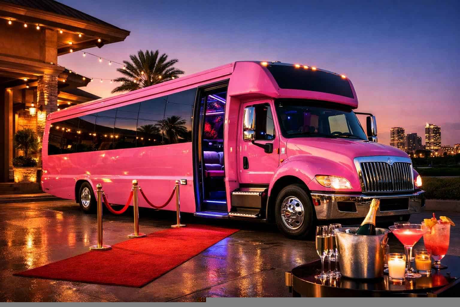 Pink Party Bus Rental Pricing in Hurst TX