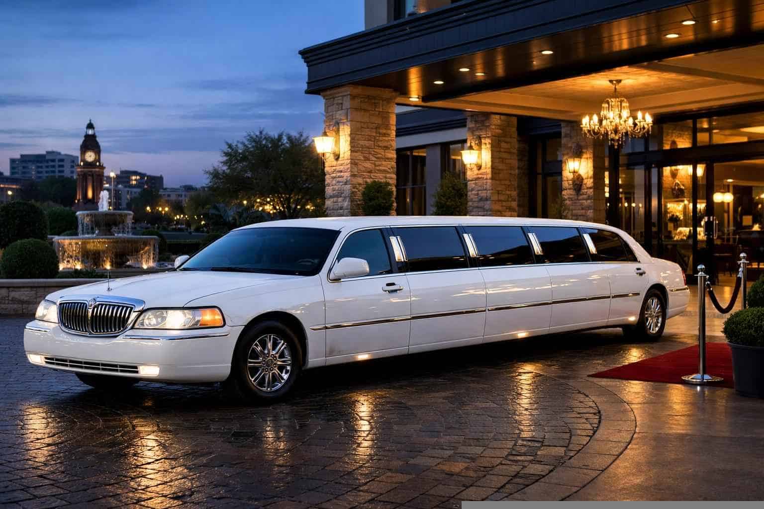 Luxury White Limo Rentals in Bedford TX