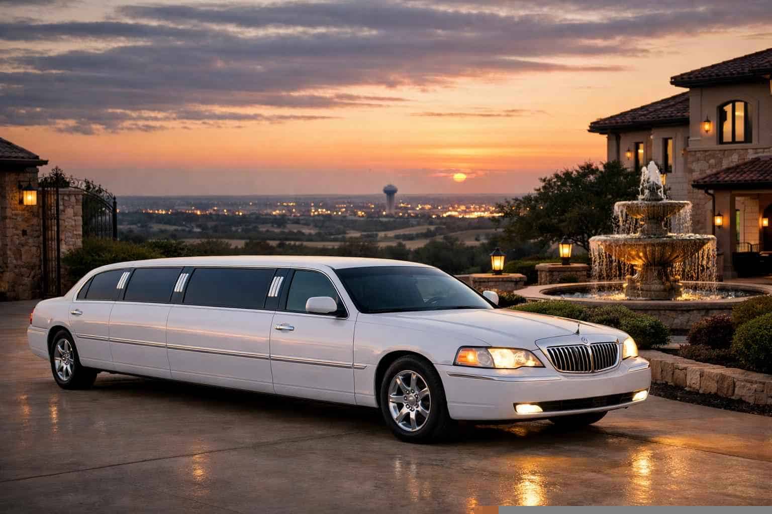 Luxury White Limo Rentals in Burleson TX
