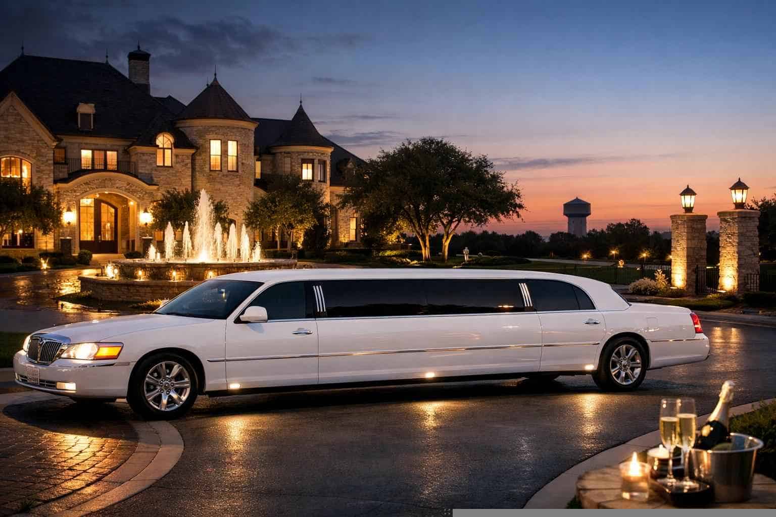 Luxury White Limo Rentals in Colleyville TX