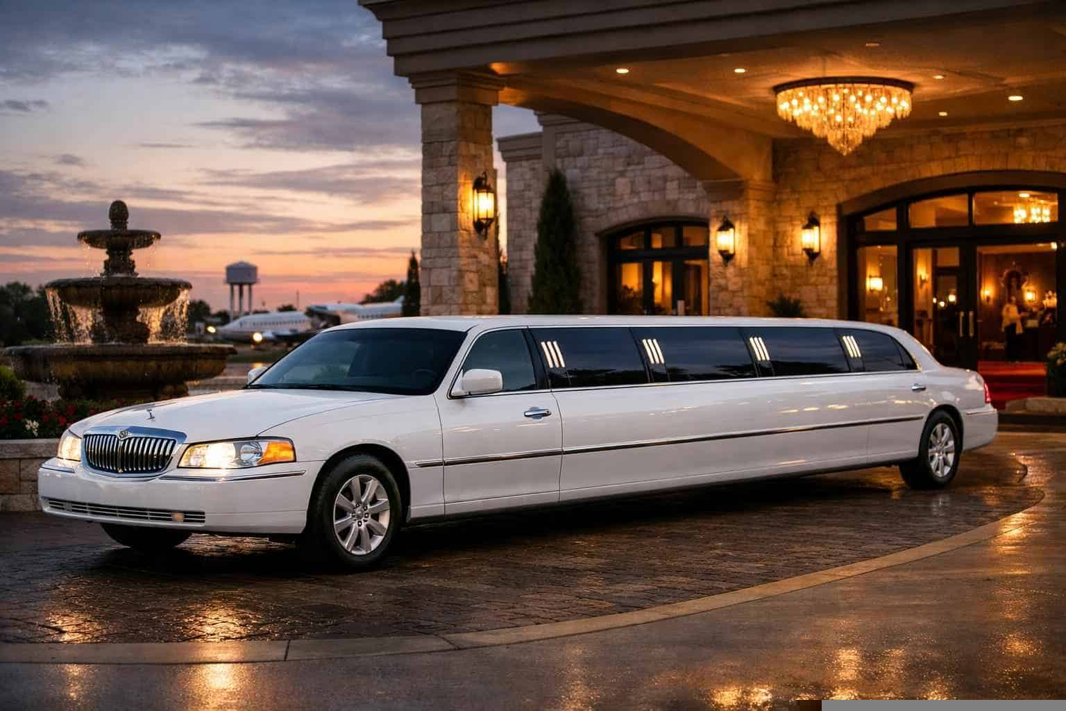 Luxury White Limo Rentals in Crowley TX