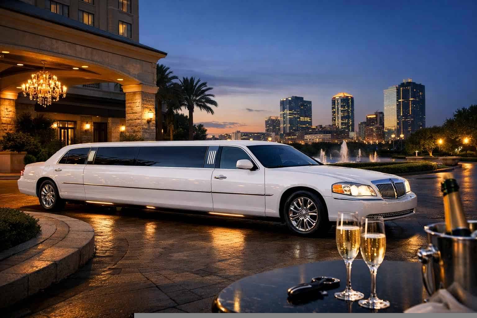 Luxury White Limo Rentals in Hurst TX