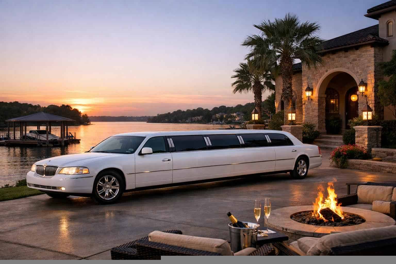 Luxury White Limo Rentals in Lake Worth TX