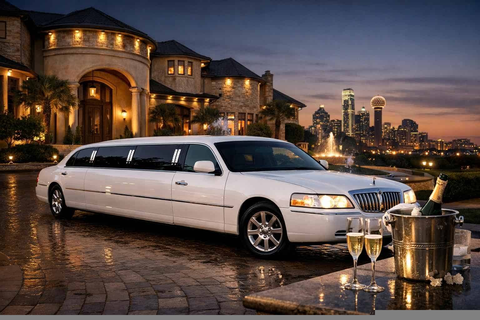 Luxury White Limo Rentals in Mansfield TX