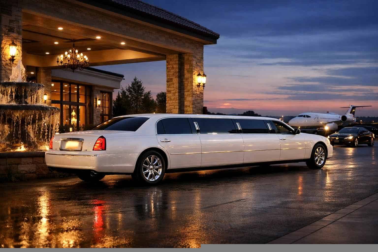Luxury White Limo Rentals in Saginaw TX