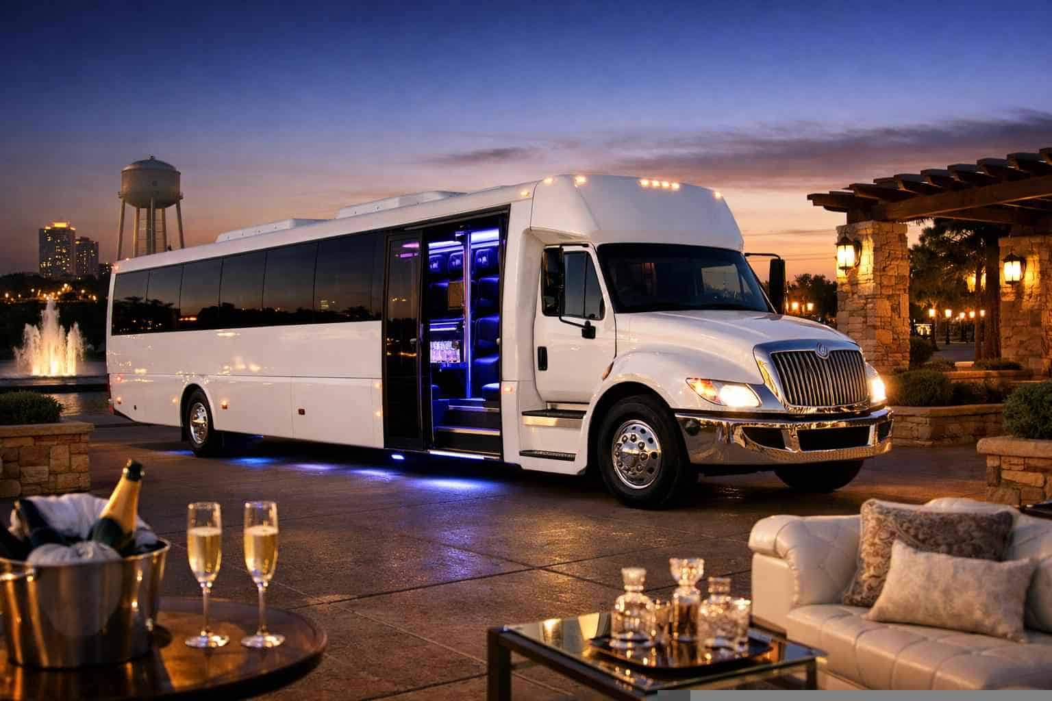 Luxury White Party Bus Rentals in White Settlement TX