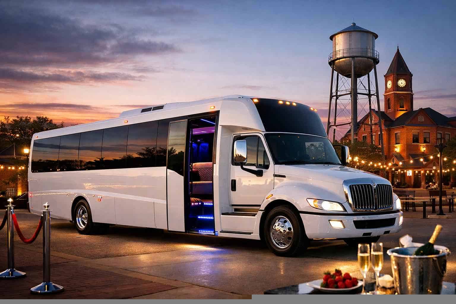 Mansfield TX White Party Bus Rentals for Special Events