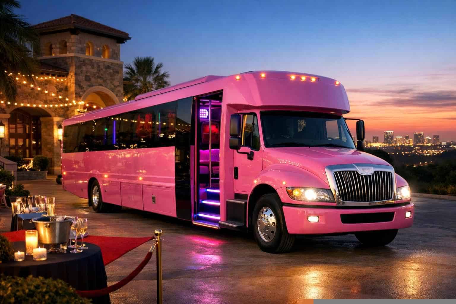 Pink Party Bus Rental In North Richland Hills Texas North Richland Hills TX Pink Party Bus Rentals for Special Events