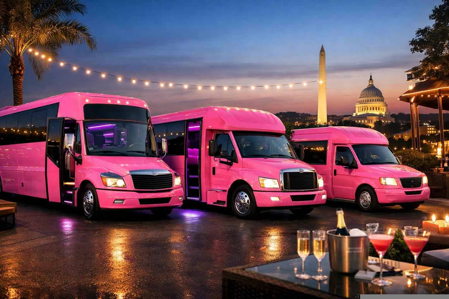 Pink Party Bus Rental In Arlington Texas Our Arlington Pink Party Bus Fleet Options