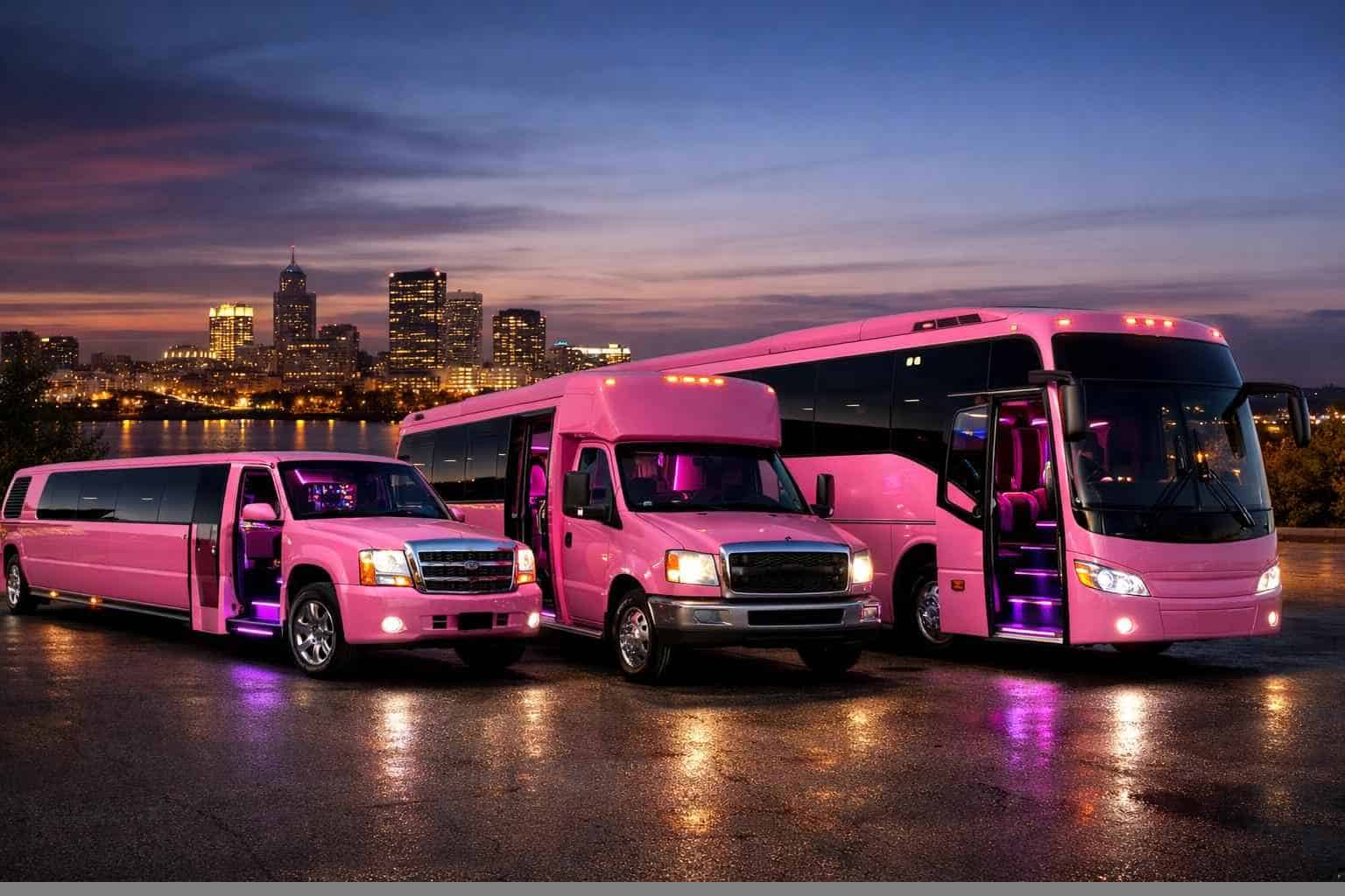 Our Bedford Pink Party Bus Fleet Options