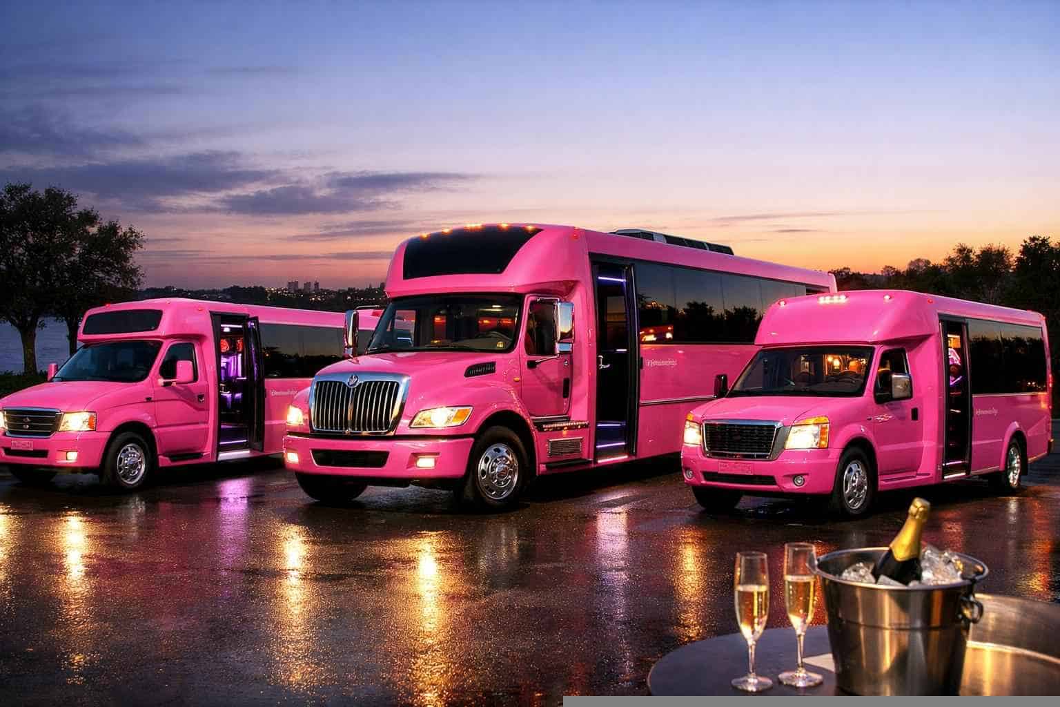 Our Benbrook Pink Party Bus Fleet Options
