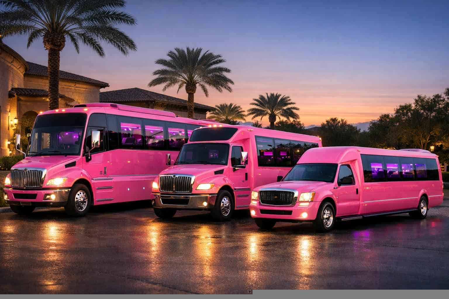 Our Colleyville Pink Party Bus Fleet Options