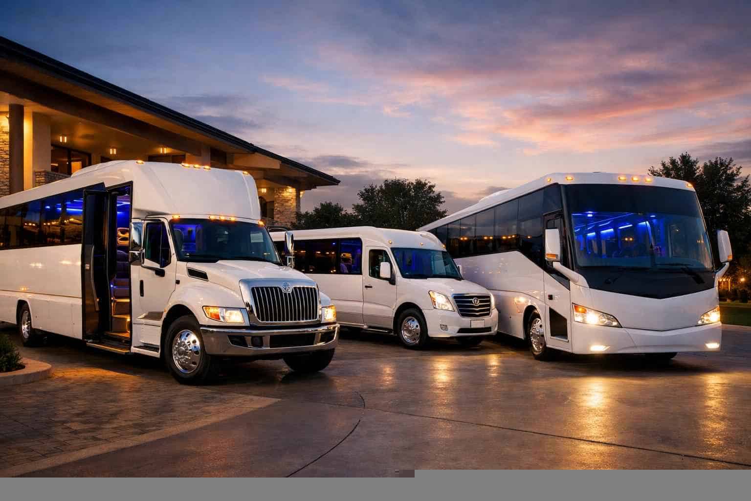 Our Colleyville White Party Bus Fleet Options