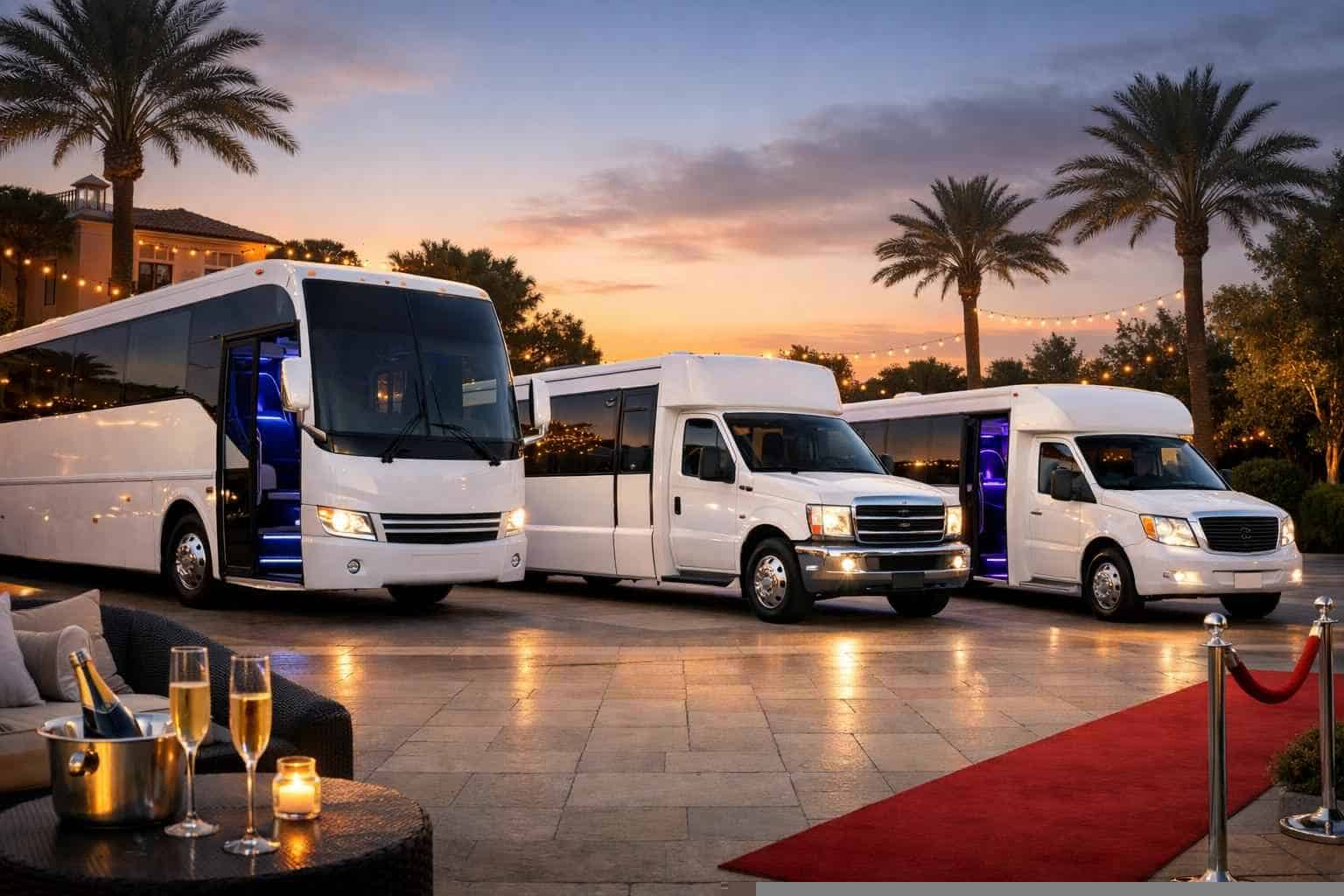 Our Crowley White Party Bus Fleet Options