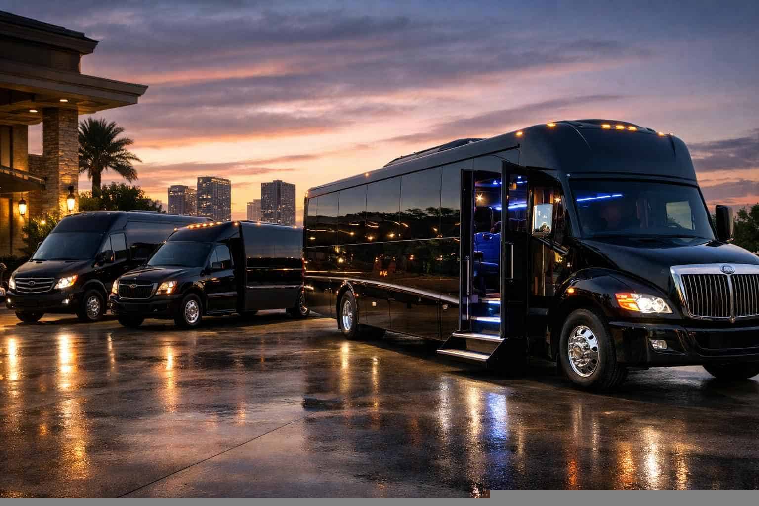 Our Euless Black Party Bus Fleet Options