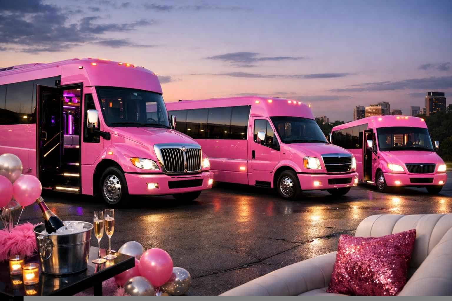 Our Euless Pink Party Bus Fleet Options