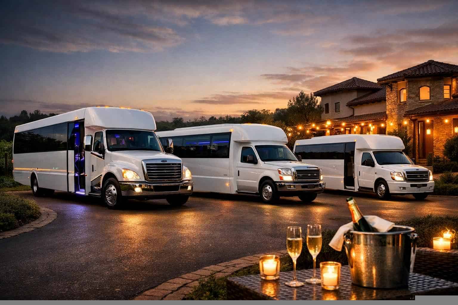 Our Grapevine White Party Bus Fleet Options