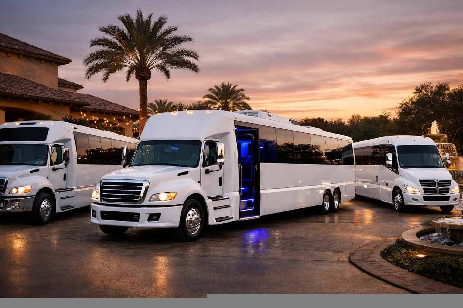 Our Keller White Party Bus Fleet Options