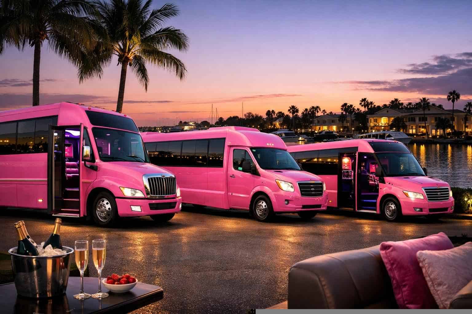 Our Lake Worth Pink Party Bus Fleet Options