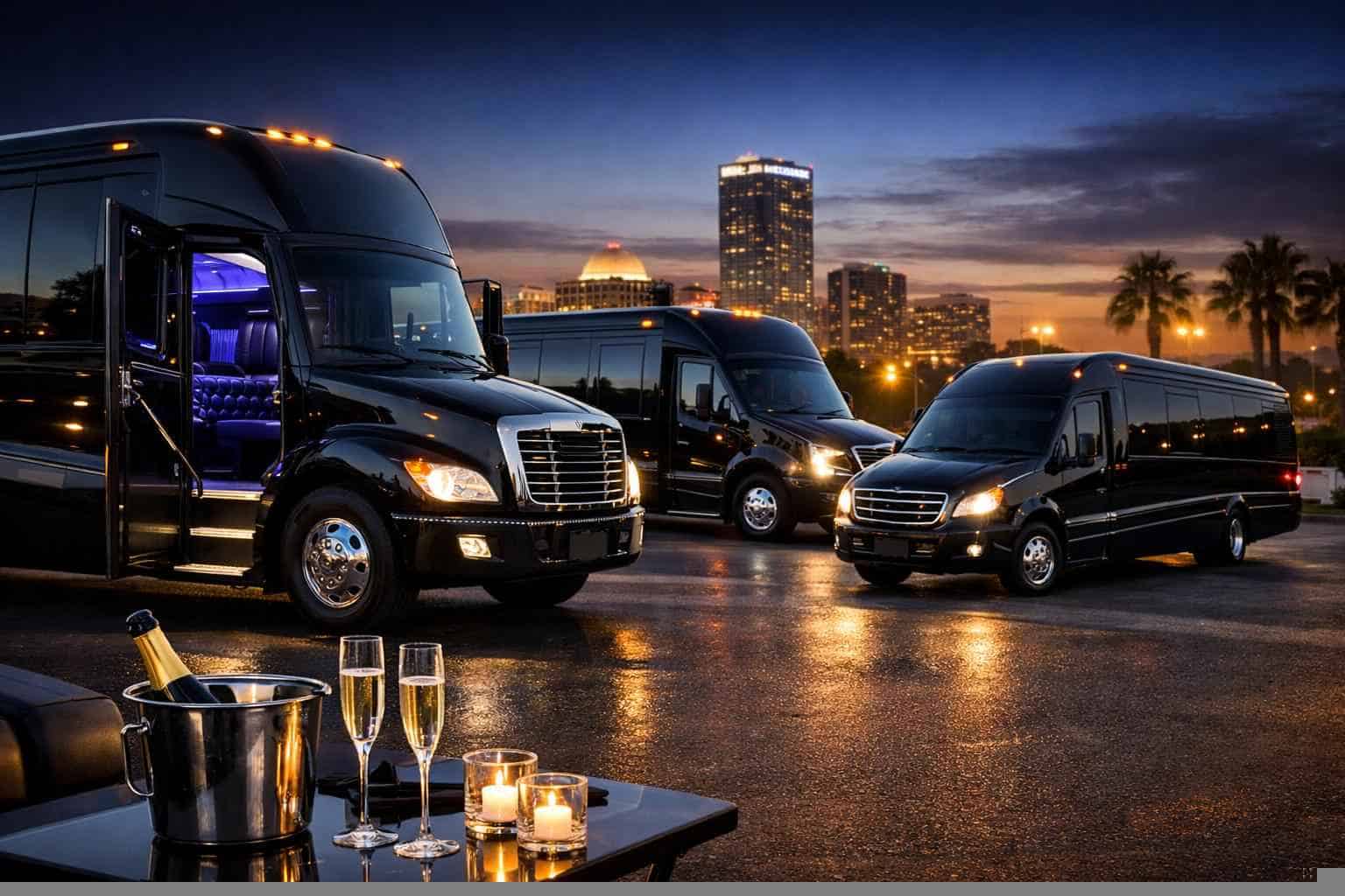 Our Mansfield Black Party Bus Fleet Options