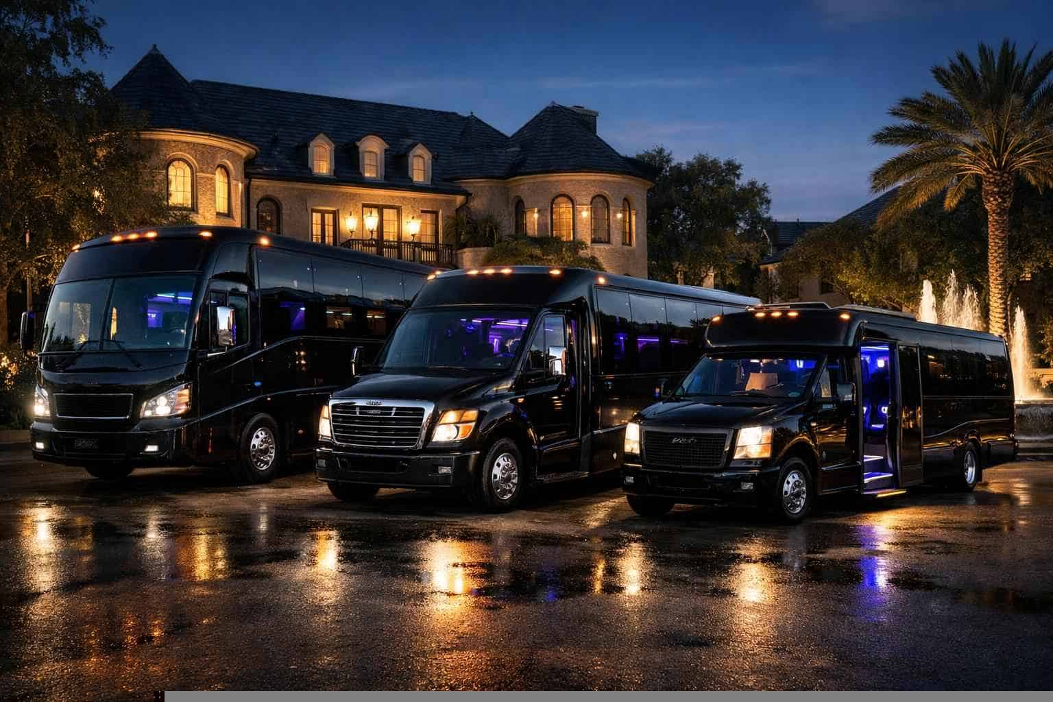 Our River Oaks Black Party Bus Fleet Options