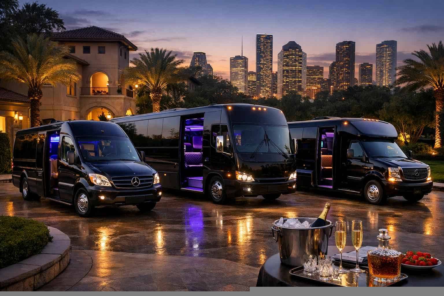 Our River Oaks Party Bus Fleet Options