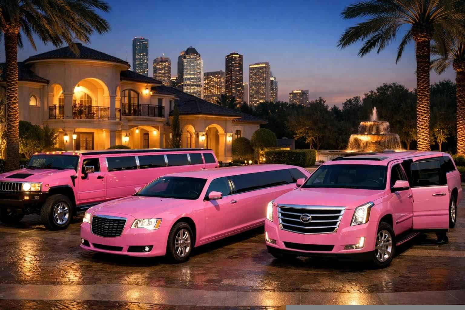 Our River Oaks Pink Limo Fleet Options