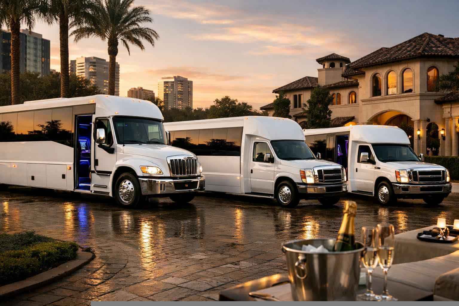 Our River Oaks White Party Bus Fleet Options