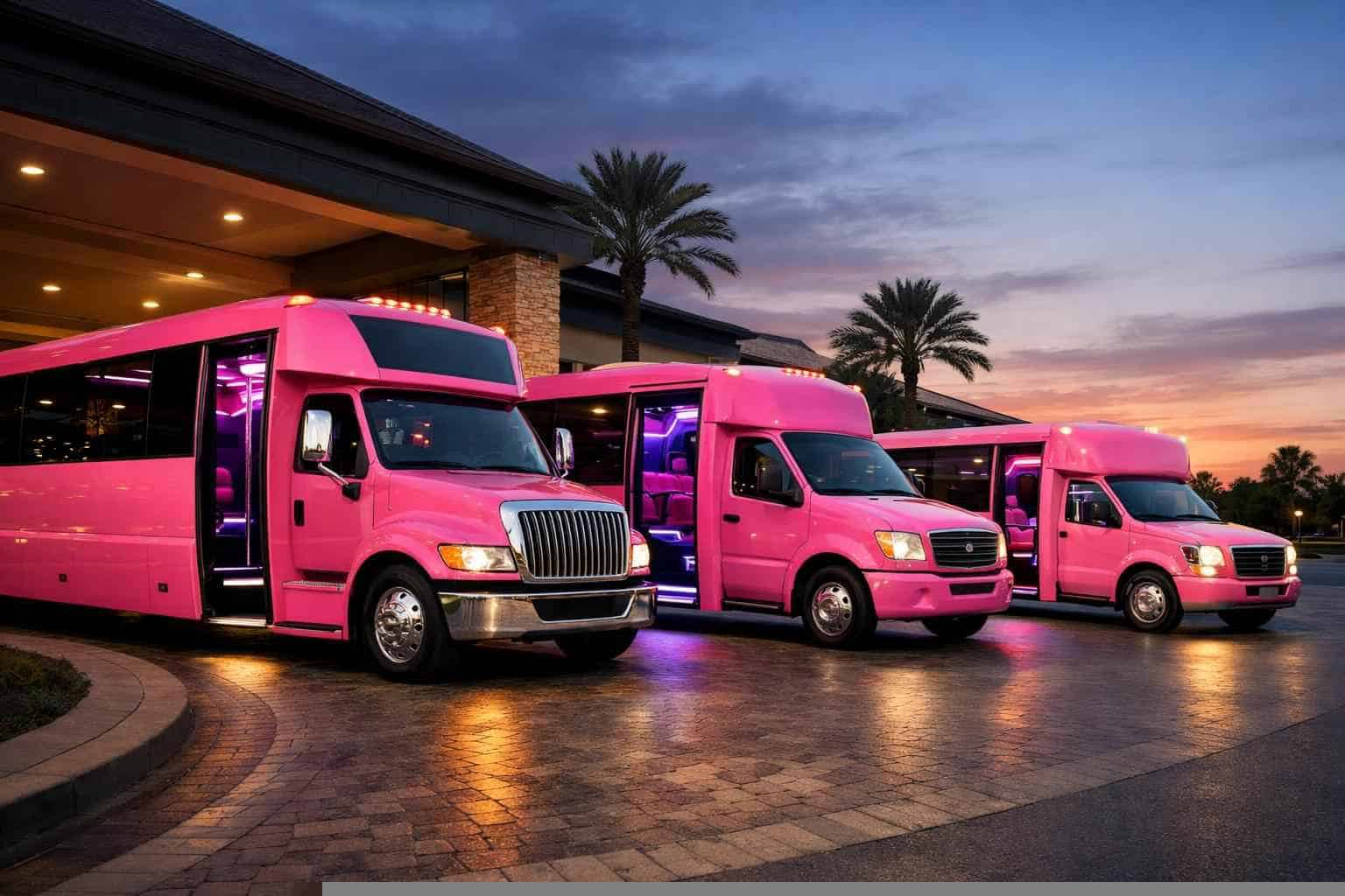 Our White Settlement Pink Party Bus Fleet Options