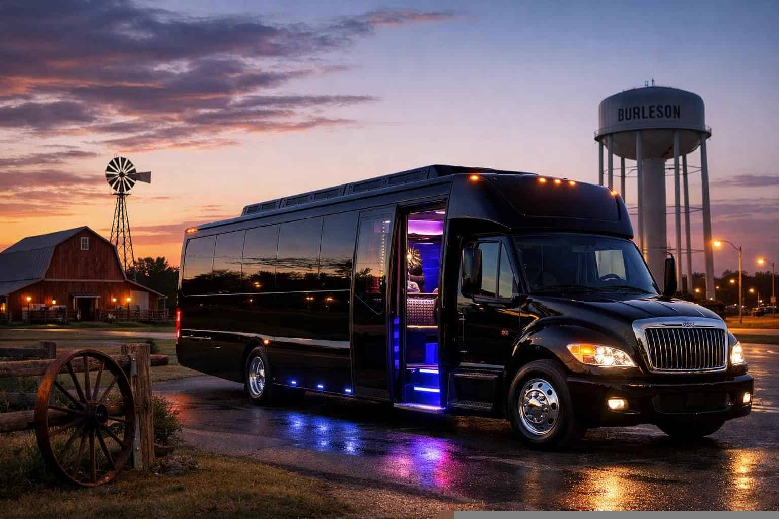 Party Bus Rental Near Me in Burleson Texas