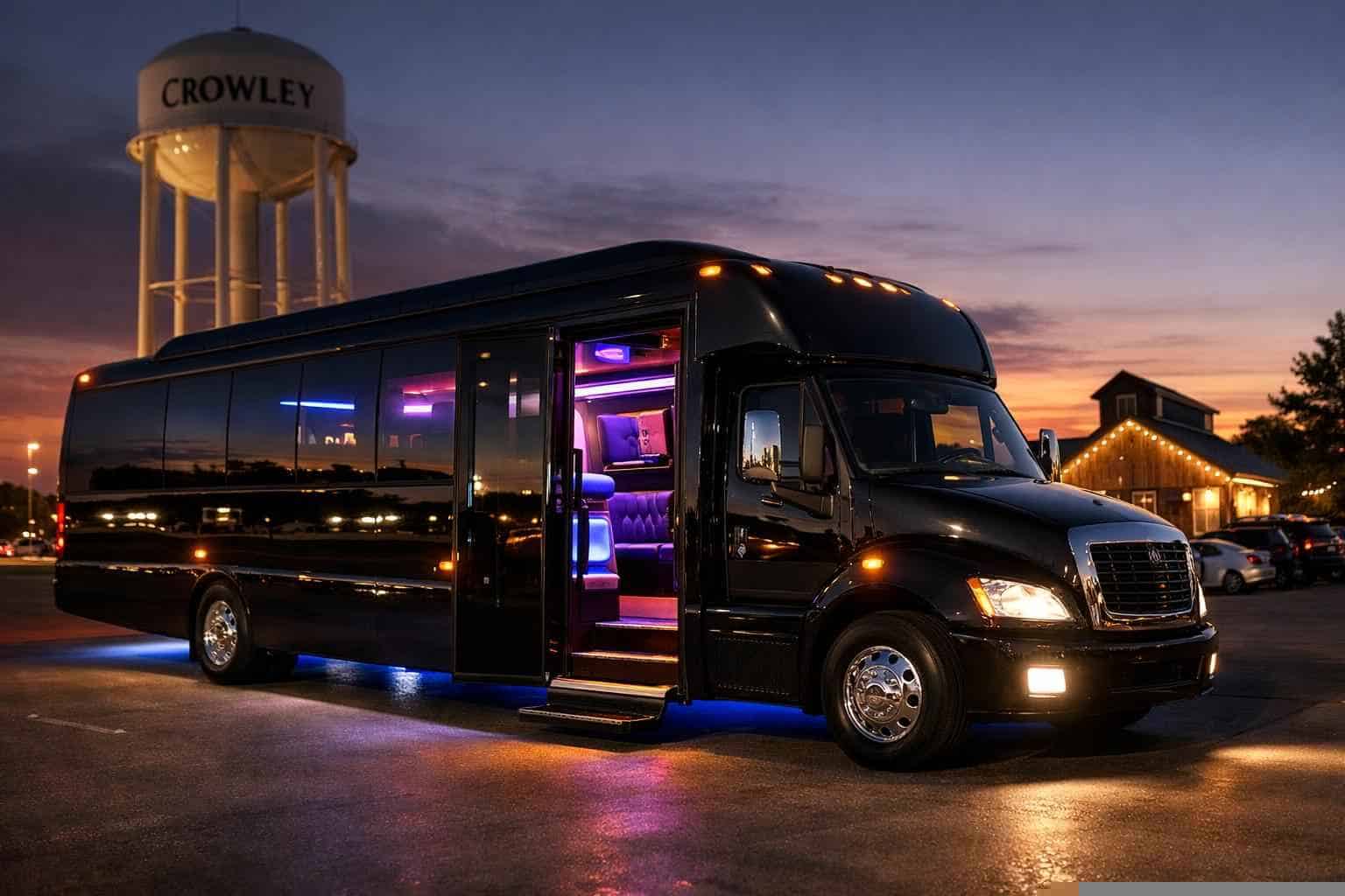 Party Bus Rental Near Me in Crowley Texas