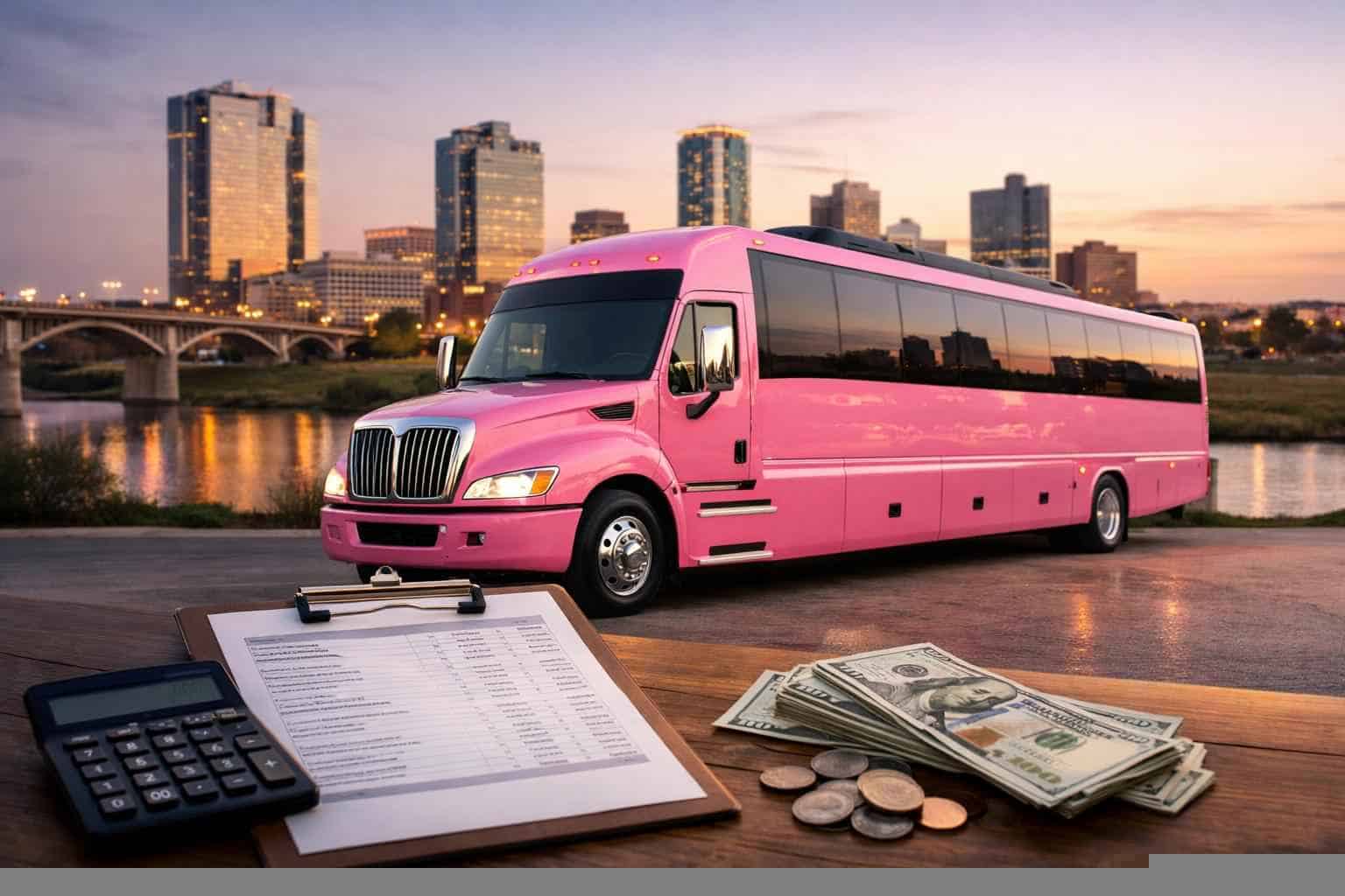 Pink Bus Rental Pricing in Fort Worth TX