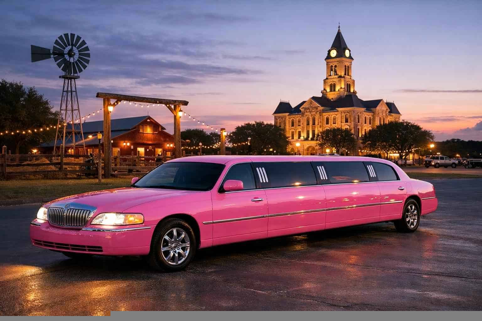 Pink Limo Rental Near Me in Weatherford Texas