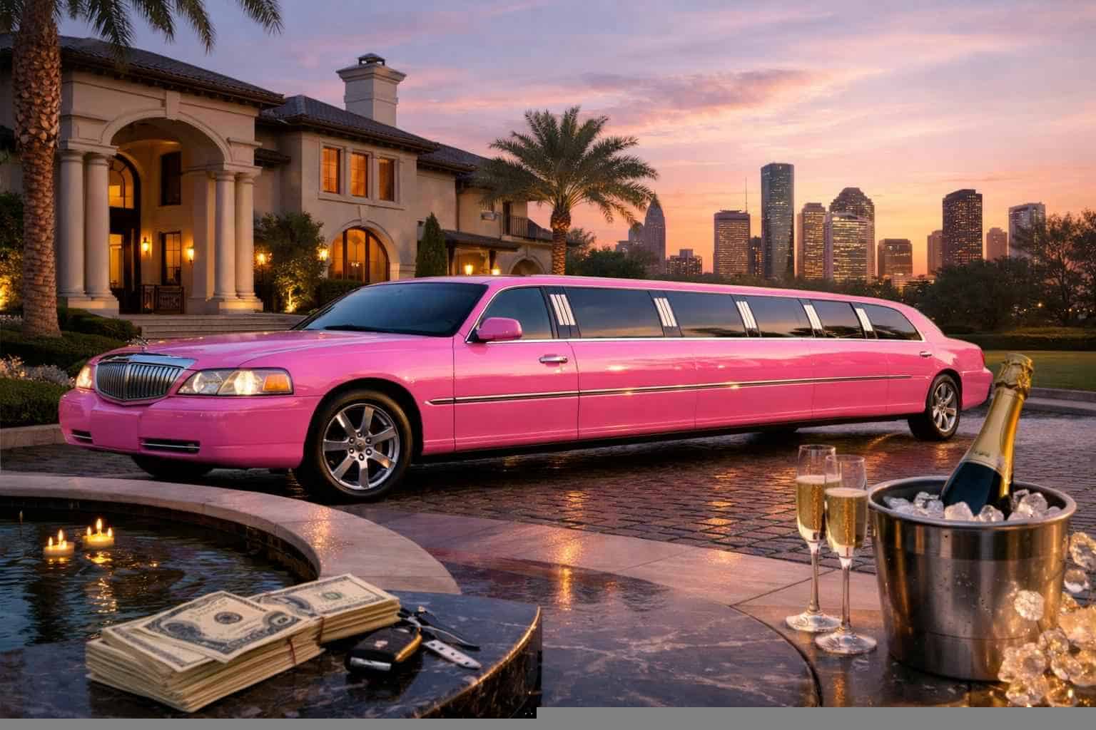 Pink Limo Rental Pricing in River Oaks TX