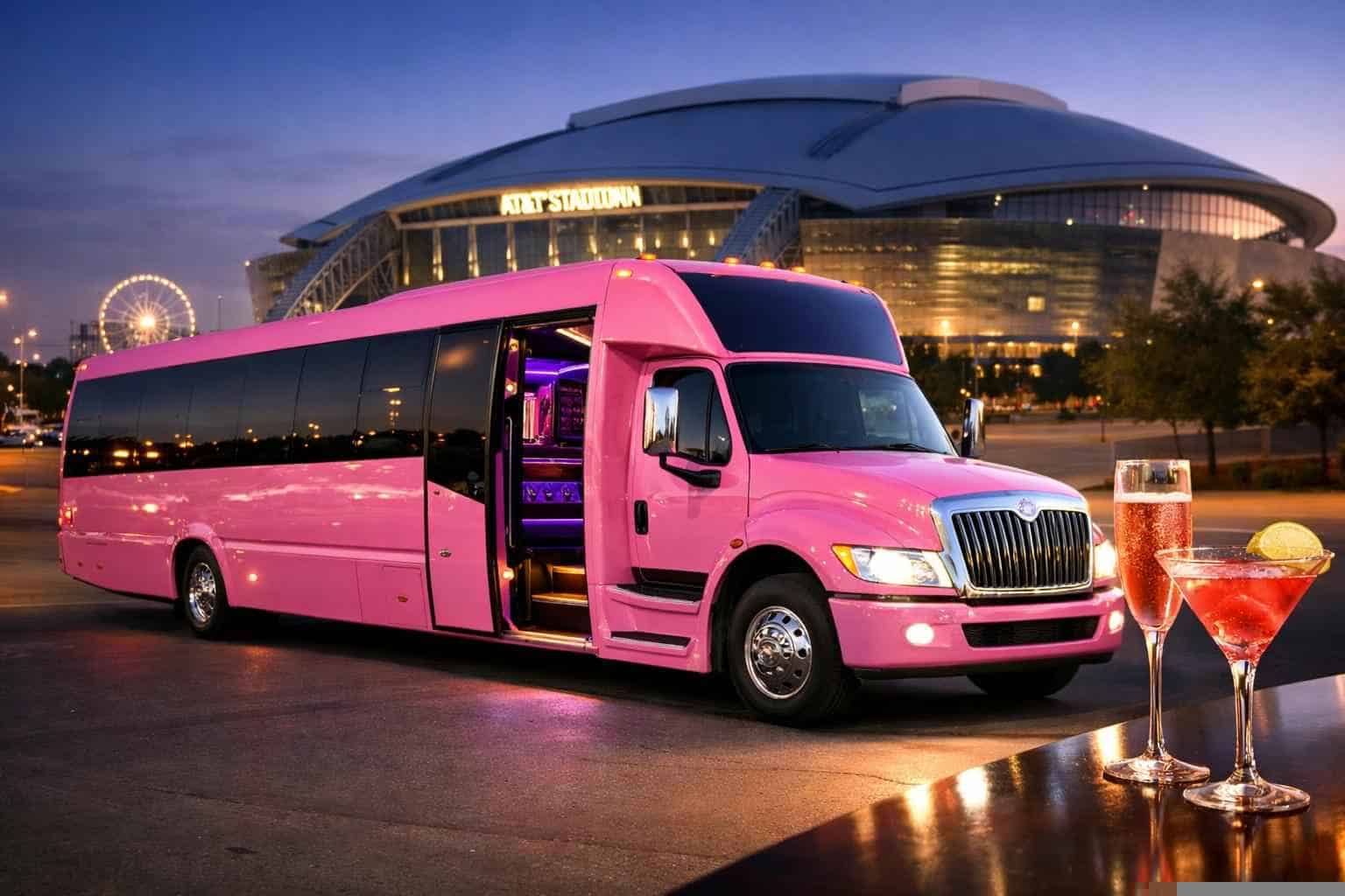 Pink Party Bus Rental In Arlington Texas Pink Party Bus Rental Near Me in Arlington Texas