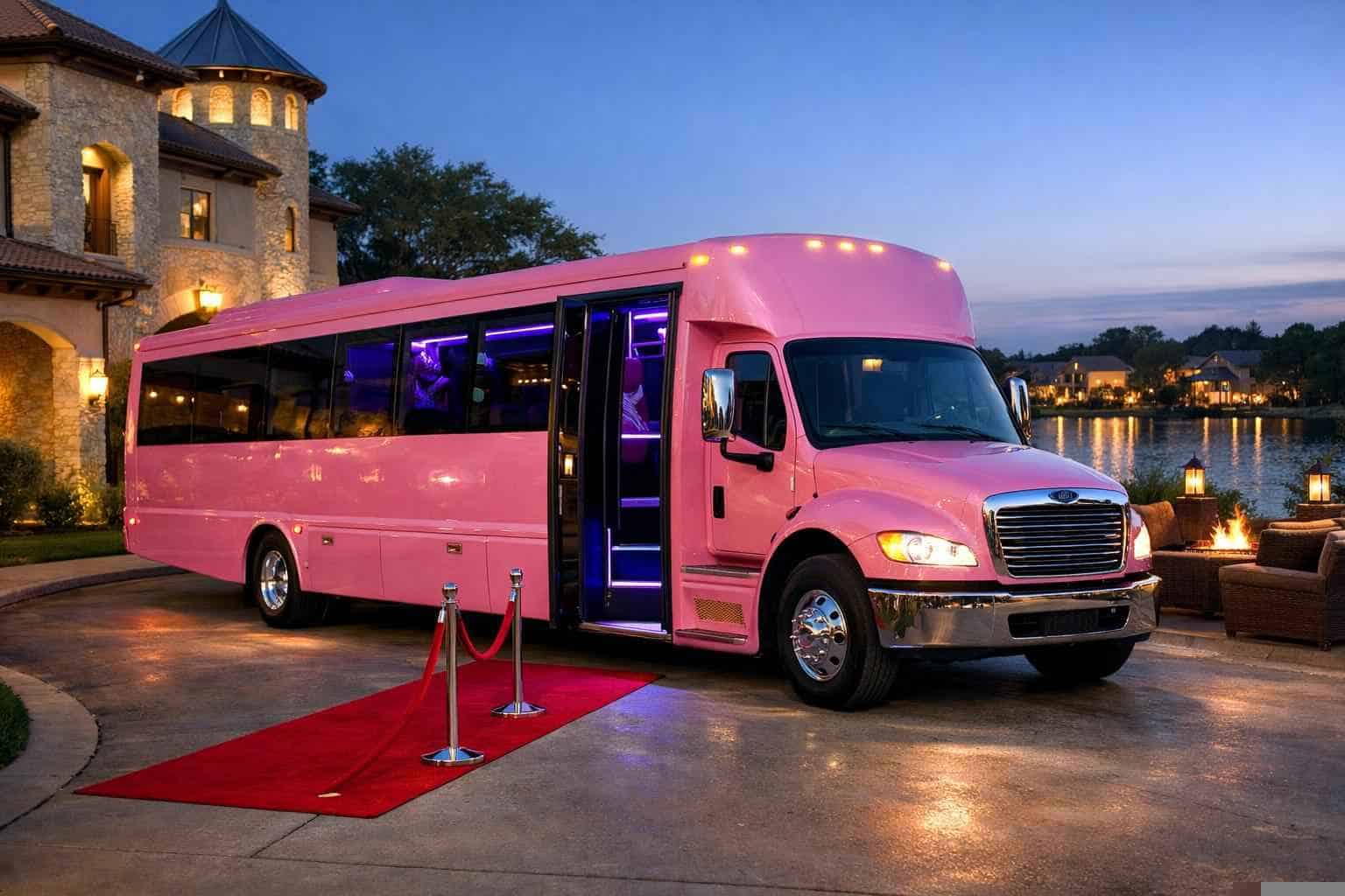 Pink Party Bus Rental Near Me in Southlake Texas