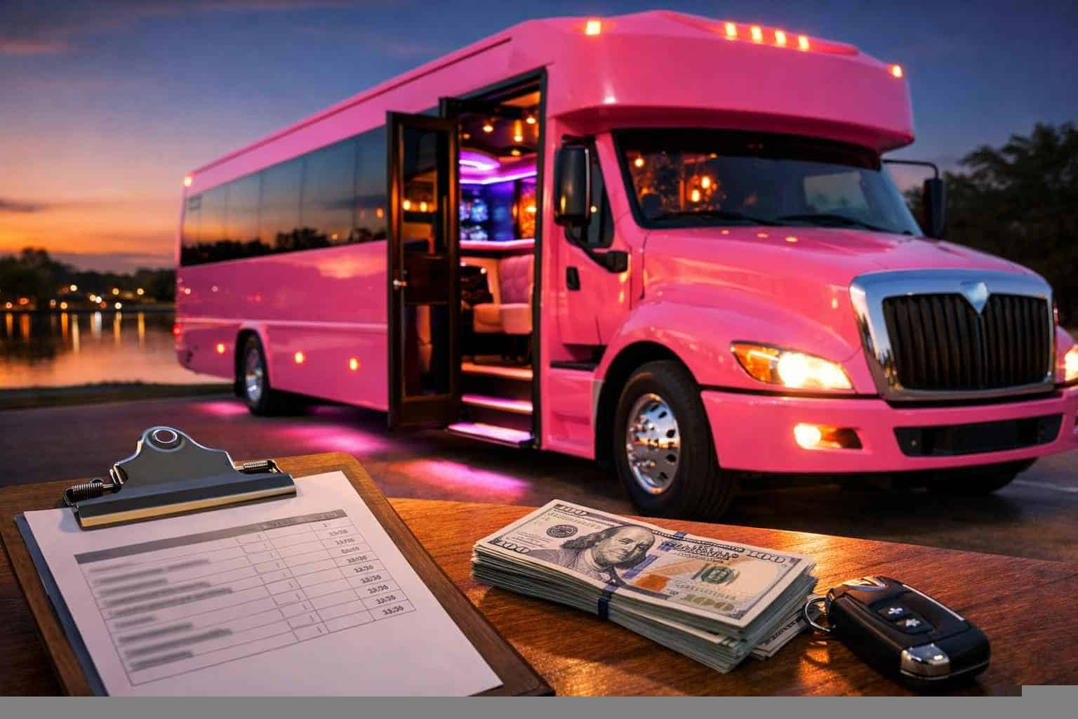 Pink Party Bus Rental Pricing in Benbrook TX